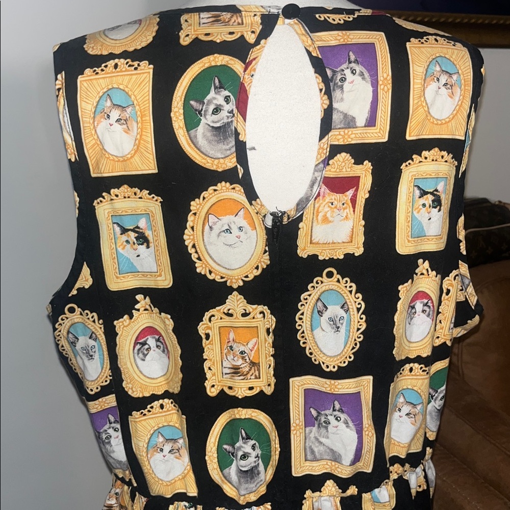 Retrolicious Cat Novelty Frame Print Sleeveless Dress - Picture 7 of 10